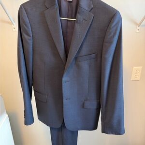 Kids Navy Checkered Suit Set